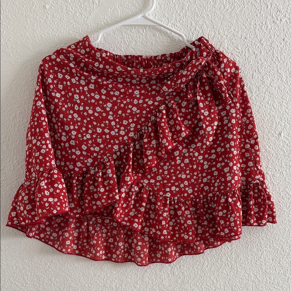 SHEIN Red Floral skirt